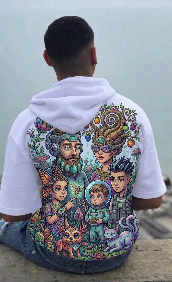 Dollarixus Sci-Fi Graffiti Heavyweight Hoodie - Weiß