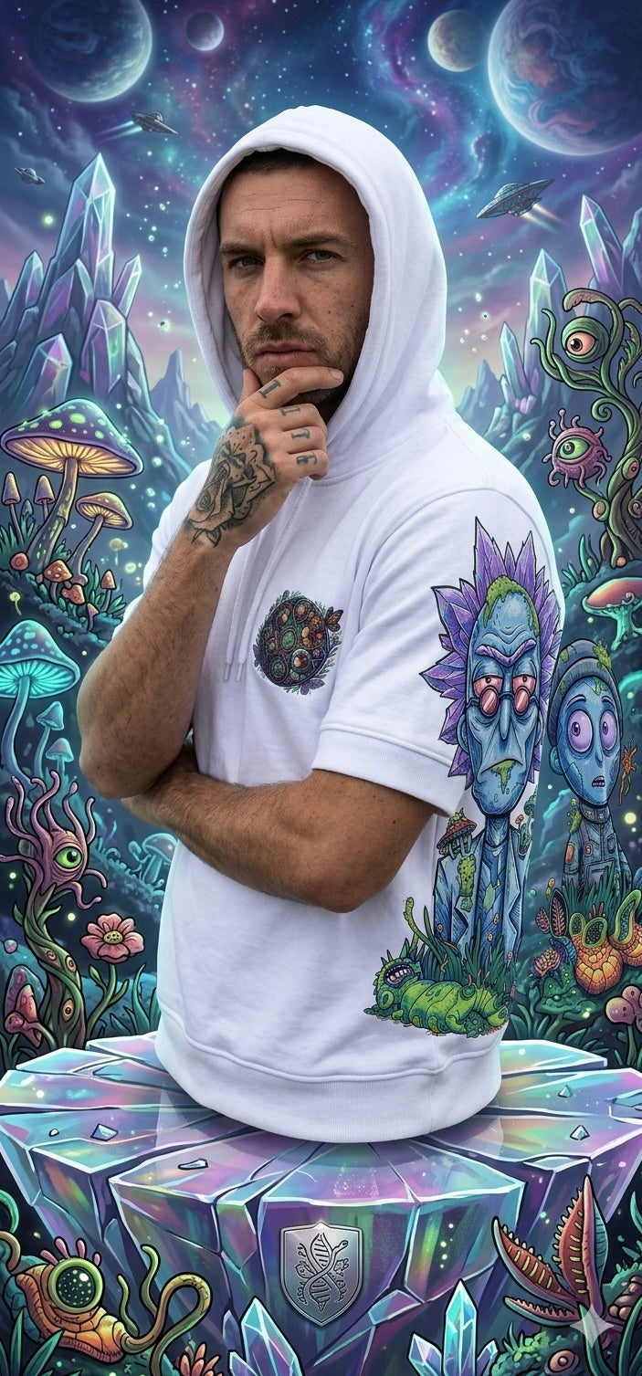 Dollarixus Sci-Fi Graffiti Heavyweight Hoodie - Weiß